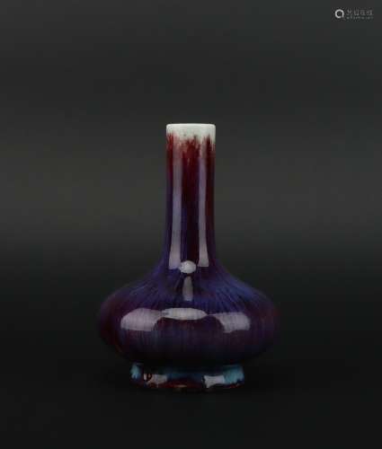 A flambe glazed vase