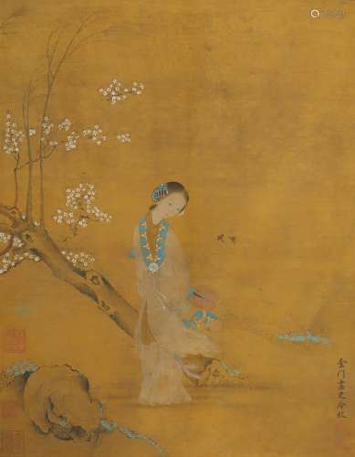 A Leng mei's figure painting(without frame)