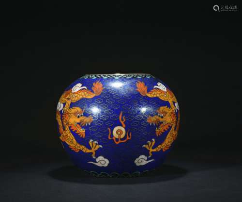A cloisonne water pan with dragon pattern