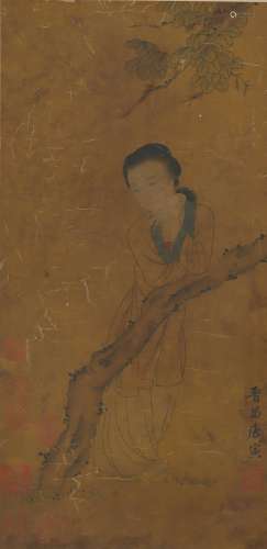 A Tang yin's figure painting(without frame)