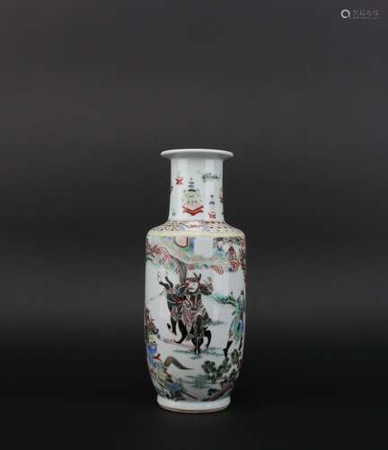 A Wu cai 'figure' vase