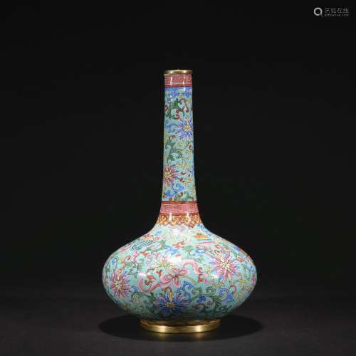 A enamel 'floral' vase