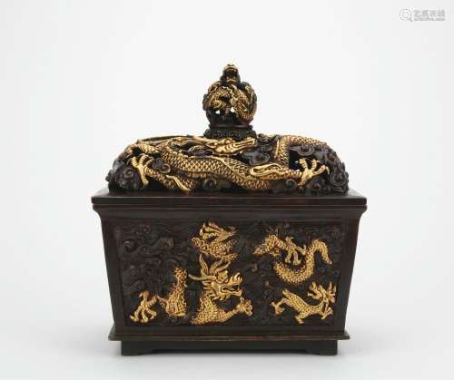 A gilt-bronze 'dragon' censer
