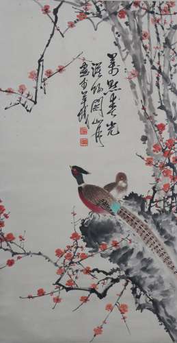 A Guan shanyue's flowers and birds painting