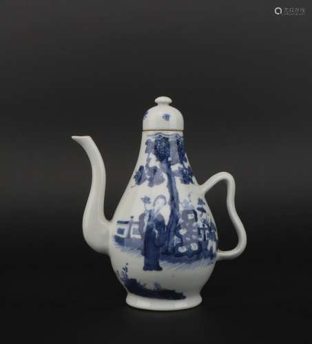 A blue and white 'figure' pot
