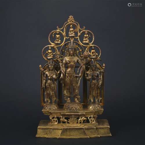 A gilt-bronze figure of buddha