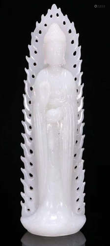 HETIAN JADE VAIROCANA BUDDHA STATUE