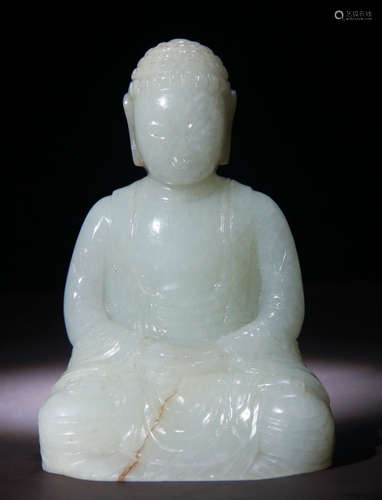 HETIAN JADE VAIROCANA BUDDHA STATUE