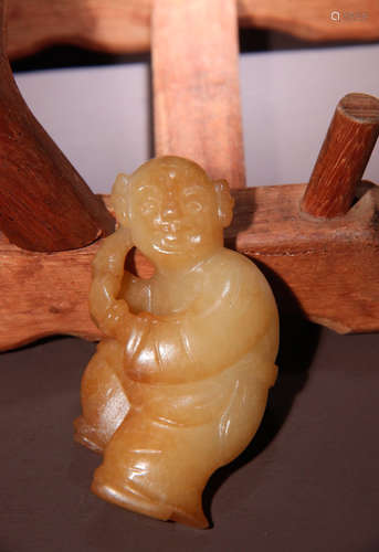 HETIAN JADE CHILD SHAPE PENDANT