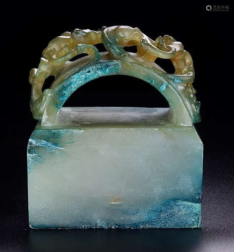 HETIAN JADE DRAGON PATTERN SEAL