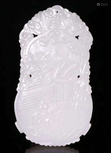 HETIAN JADE FIGURE STORY PATTERN TABLET