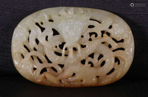 HETIAN JADE DRAGON PATTERN TABLET