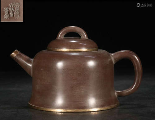 MENGCHEN MARK ZISHA POT WITH COPPER