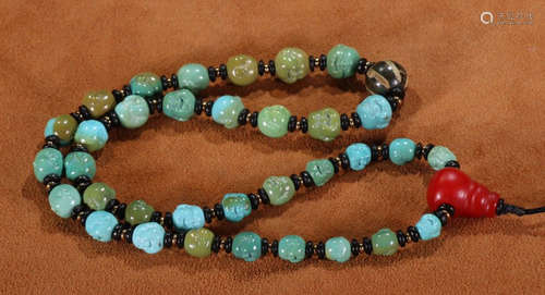 TIBETAN TURQUOISE BEADS STRING NECKLACE