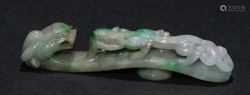 JADEITE DRAGON PATTERN BELT BUCKLE