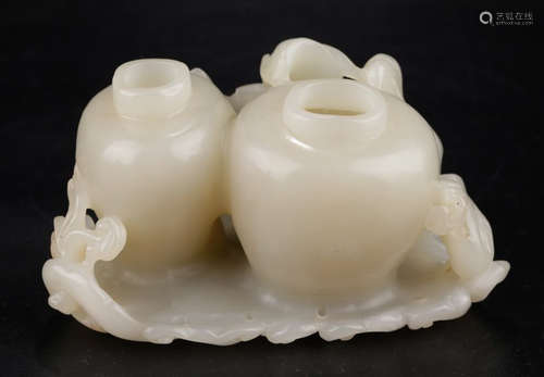 HETIAN JADE BIRD PATTERN BRUSH WASHER