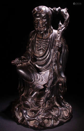 ZITAN BODHIDHARMA BUDDHA STATUE