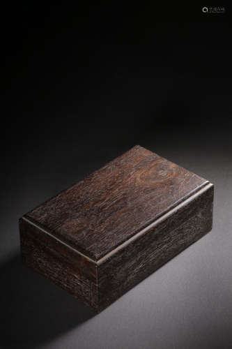 ZITAN WOOD CARVED RECTANGULAR BOX WITH COVER