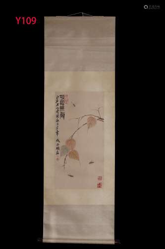QI BAISHI: INK AND COLOR ON PAPER PAINTING 'INSECTS AND LEAVES'