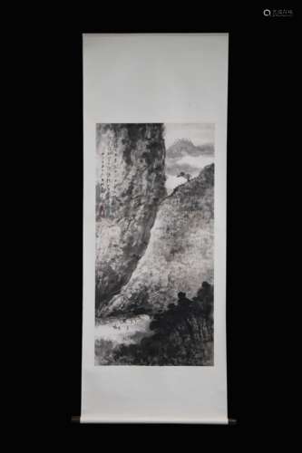 YANG SHANSHEN: INK ON PAPER PAINTING 'LANDSCAPE SCENERY'