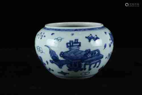 A CHINESE BLUE AND WHITE BRUSH WASHER , KANGXI PERIOD