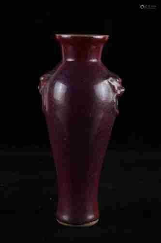 A CHINESE FLAMBE GLAZED PORCELAIN VASE, QING DYNASTY