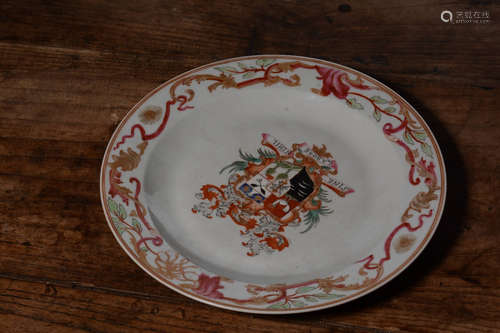 FAMILLE ROSE AND GILT EXPORT DISH