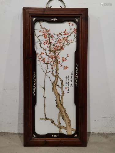 FAMILLE ROSE PLUM PLAQUE