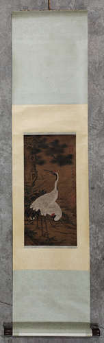 DOUBLE CRANES SILK PAINTING BY SONG HUIZONG