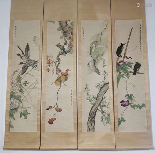 BIRDS AND FLOWERS SET BY LIU GUILING