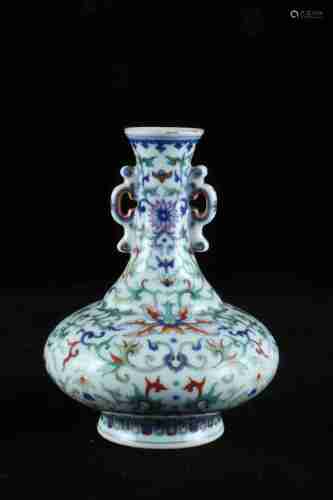 A CHINESE DOUCAI WATER-CHESTNUT-SHAPED VASE, QIANLONG PERIOD