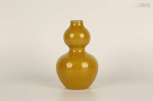 YELLOW GLAZING GILT GOURD VASE