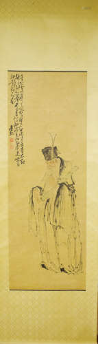 A CHINESE ARHAT PAINTING, DING GUANPENG MARK