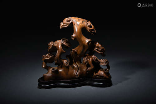 A BOXWOOD CARVED ORNAMENT