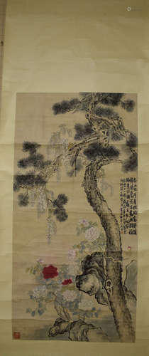 A CHINESE BIRD-AND-FLOWER PAINTING, LISHAN MARK