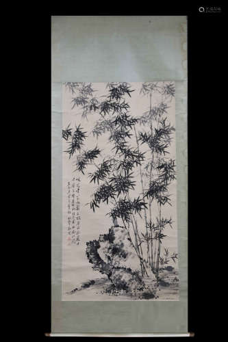 ZHENG BANQIAO: INK ON PAPER PAINTING 'BAMBOO'