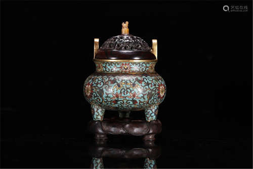 A Chinese Cloisonne Incense Burner