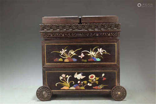 A Chinese Carved Hardwood Box