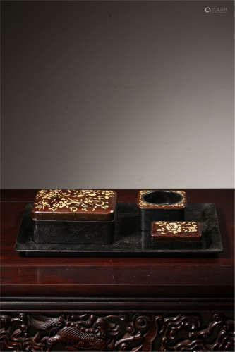 A Set of Chinese Carved Hardwood Crafts