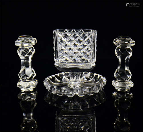 A Set of Chinese Carved Rock Crystal Crafts