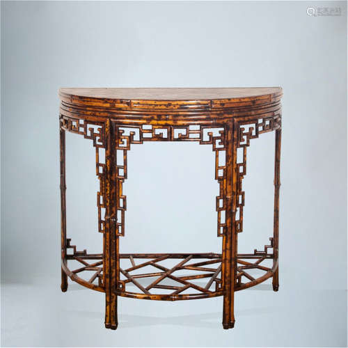 A Chinese Carved Bamboo Table