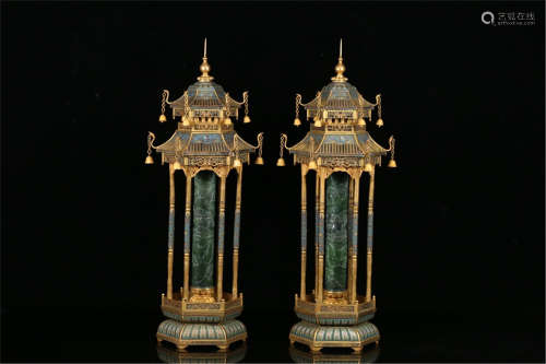 A Pair of Chinese Cloisonne Containers