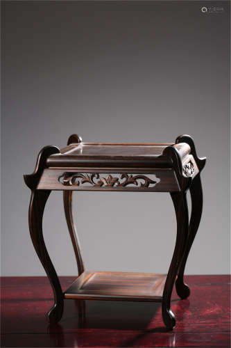 A Chinese Carved Hardwood Flower Stand