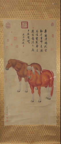 LANGSHINING MARK HORSE PATTERN VERTICAL AXIS PAINTING