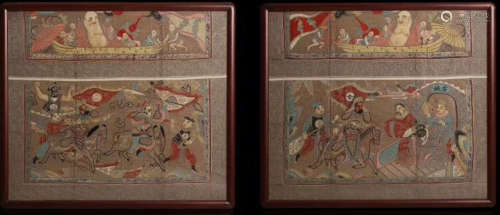 FIGURE STORY EMBROIDERY SCREEN PAIR