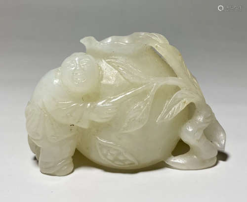 HETIAN JADE CARVED BRUSH WASHER