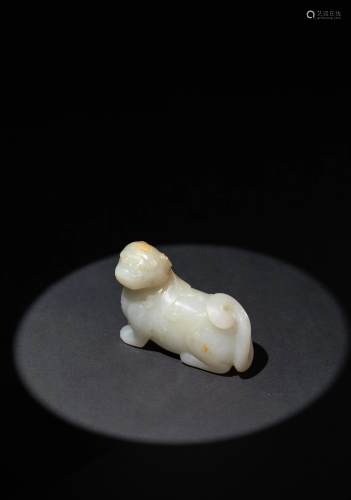 A White Jade Figure of a Beast