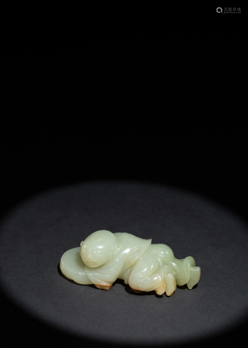 A Yellowish Jade Figure of a Childï¼ŒMing Dynasty or