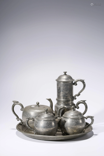 A Set of Export Tin Teaware