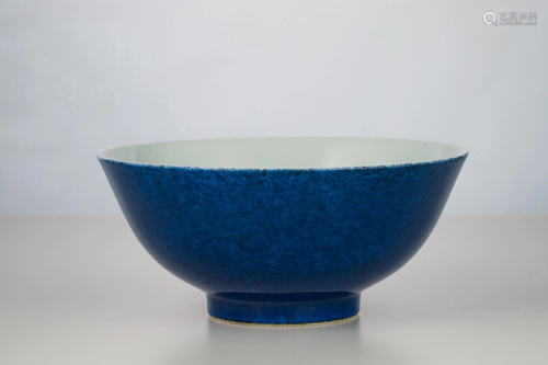 A Blue Glazed Bowl, Kangxi Mark and Possibly the Period